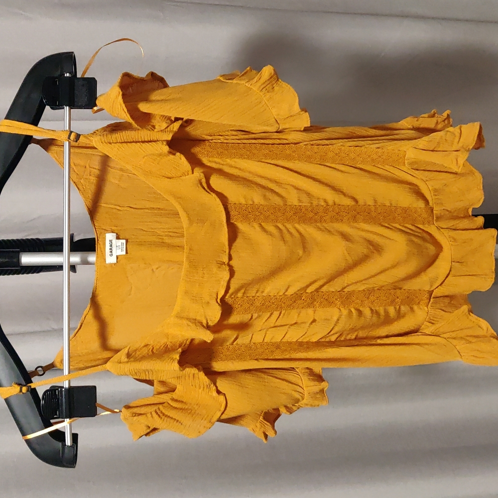 Golden cold shoulder blouse